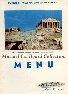 Queen Frederica Menu Cover